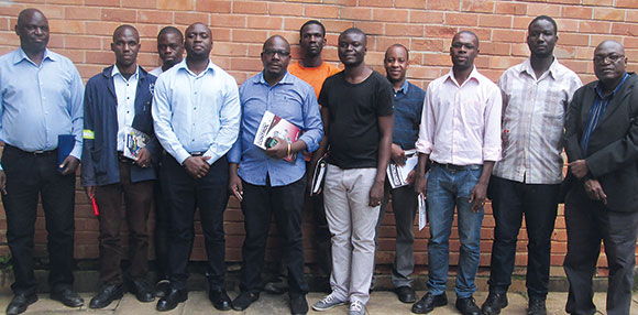 SAIMC Zambia launched the Ndola branch during February and elected the committee (left to right): Titus Tito (IPP), Martins Kakonkanya (chairman ), Lucky Mutambo (vice chairman ), Aaron Simbaya (secretary), Brian Muzala (treasurer), John Munthali (committee member ), Gilbert Mubita (committee member ) and Tresford Siame (trustee).